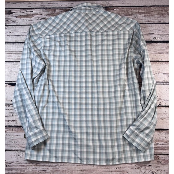 Howler Bros Men's XL Pearl Snap‎ Blue Plaid Long Sleeve Shirt Vented Fishing - Picture 9 of 9